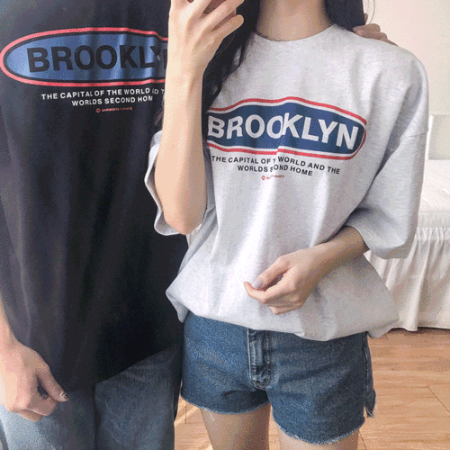 무배 [남녀공용/2color] 브루클린 반팔 티셔츠 (상의)